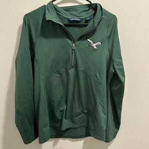 Eagles Kelly Green Long Sleeve Quarter Zip - Size Large
